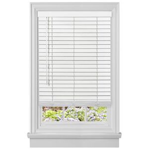 52 x 64 in. Cordless GII Madera Falsa 2 in. Faux Wood Plantation Blind, White